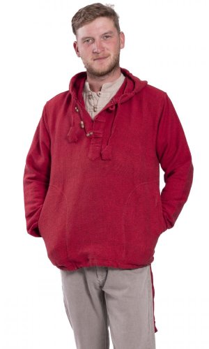 Bluza unisex z kapturem RAHUL WAFLAR czerwona