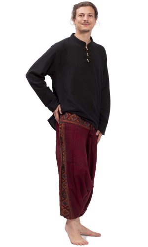 Teplé harémové kalhoty BIHAR červená II.