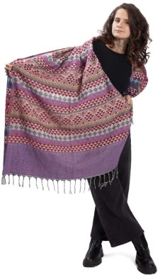 Šála INDI růžovo-fialová aztek