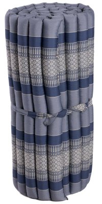 Futon rolovací / šírka 80 cm / šedo-modrý