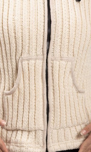 Kurtka dzianinowa PAHARI natur I. - Rozmiar: M