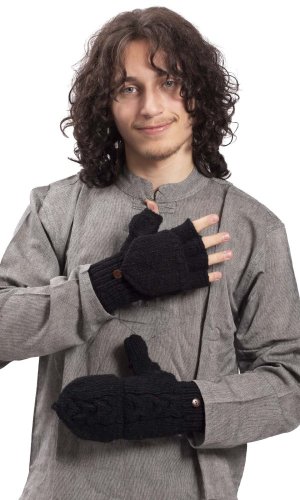 Vlněné převlékací rukavice / černá I.