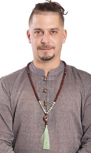 Meditační náhrdelník MALA světle zelený III.