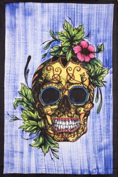 Mandala malá SKULL modrá