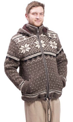 Vlněná svetrobunda NORTH světle hnědý