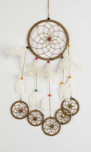 Łapacz snów CIRCLES brązowy II. / długość 31 cm