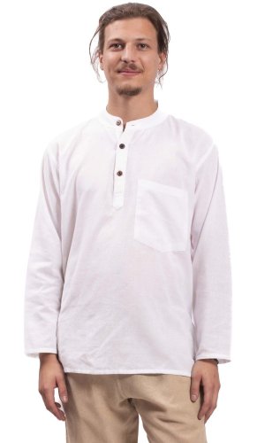 Koszula indyjska / ETNO KURTA biała - Rozmiar: 2XL