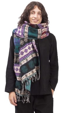 Szal INDI aztek fioletowy III.