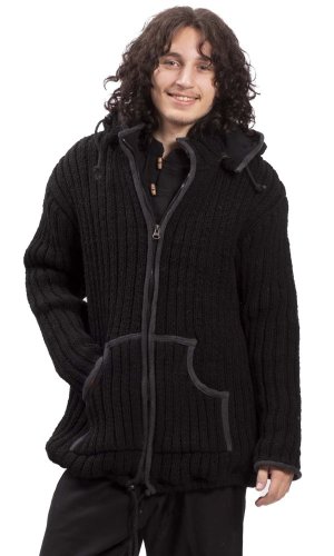 Pletená bunda PAHARI černá