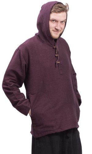 Unisex mikina s kapucí RAHUL tmavě fialová