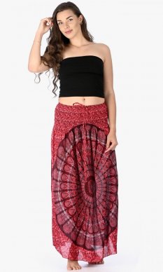 Długa spódnica / sukienka Mandala czerwona