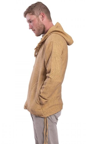 Bluza unisex z kapturem RAHUL WAFLAR ochra