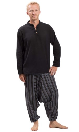 Harémové kalhoty / Sultánky CLASSIC STRIPES černá I.