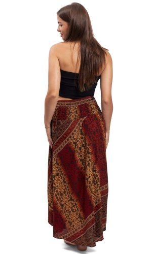 Dlouhá sukně THAI TRIBAL hnědá