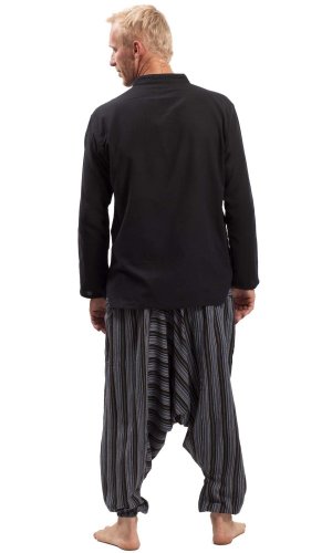 Harémové kalhoty / Sultánky CLASSIC STRIPES černá I.