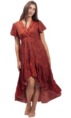 Długa sukienka damska SNEHA czerwona II.