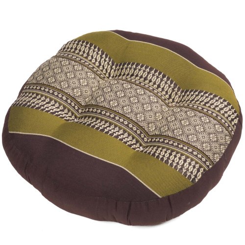 Meditační podsedák kulatý FUTON zeleno-hnědý