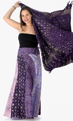 Dlhá sarongová sukňa fialová