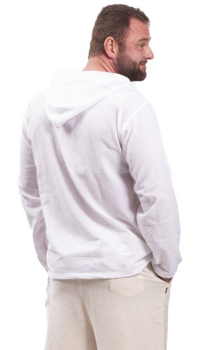 Košile Classic Nepál / ETNO KURTA s kapucí bílá