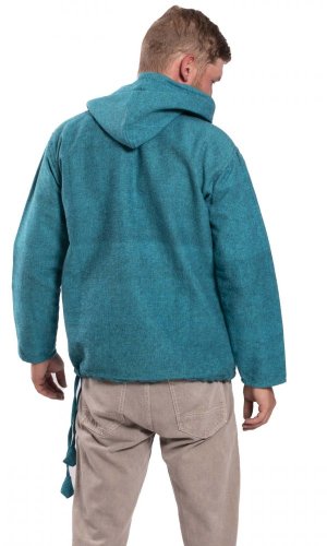 Bluza unisex z kapturem RAHUL turkusowa - Rozmiar: 2XL