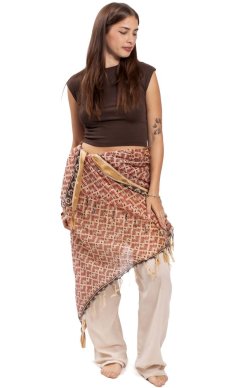 Sarong / szalik JALA / ornament bordowy IV.