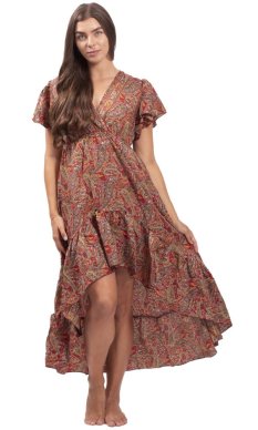 Długa sukienka damska SNEHA czerwona I.