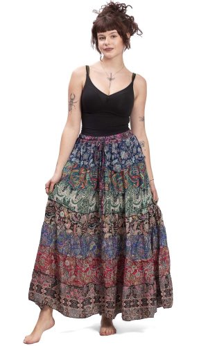 Volánová sukně v etno stylu multicolor XIII.