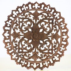 Dřevěná nástěnná dekorace Bali flower barvený ø 40 cm