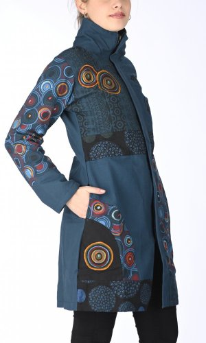 Dámsky kabát Parvati modrý - Veľkosť: M