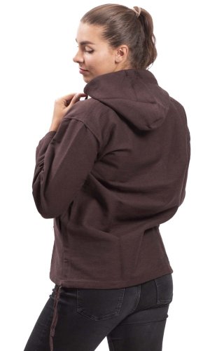 Bluza unisex z kapturem RAHUL brązowa - Rozmiar: M