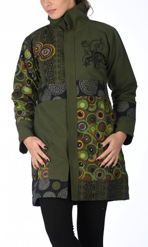 Dámský kabát Parvati zelený - Velikost: S