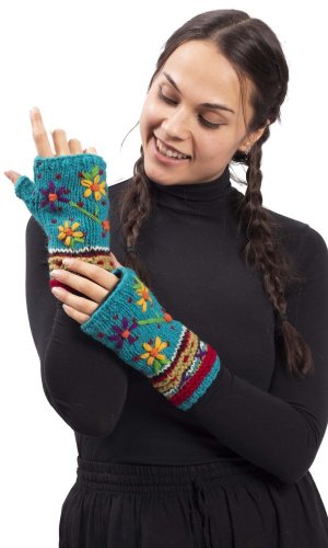 Vlněné návleky na ruce BASANTA / modré II.