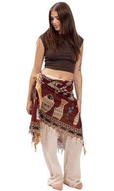 Sarong / szalik JALA / ornament bordowy I.