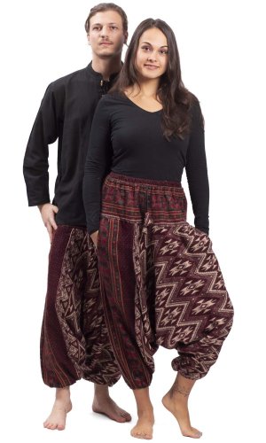 Ciepłe szarawary / Spodnie haremki RIVAN bordowe