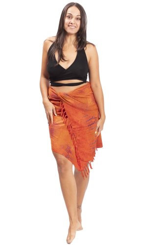 Sarong BALI BATIK pomarańczowy XIV.