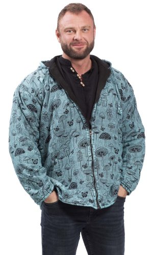 Kurtka z kapturem MUSHROOM niebieski - Rozmiar: L