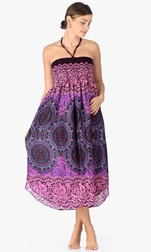 Długa spódnica / sukienka koła różowa