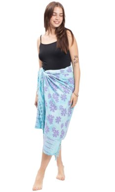Sarong BALI BATIK světle modrý VII.