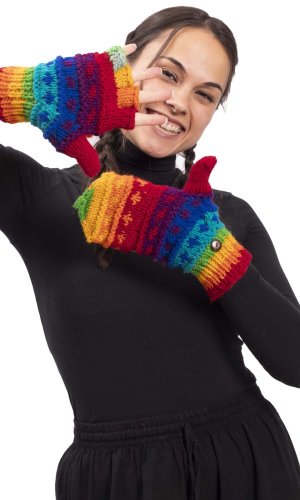 Vlněné převlékací rukavice RAINBOW II.