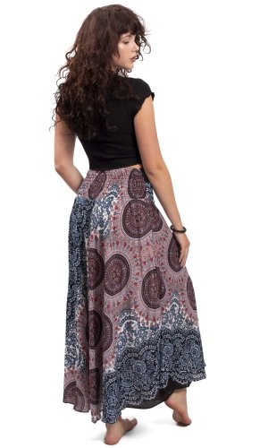 Długa spódnica THAI RINGS niebiesko-czerwony I. - Rozmiar: XL