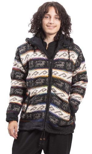 Kurtka dzianinowa HIMALAYAN szaro-biały II. - Rozmiar: 2XL