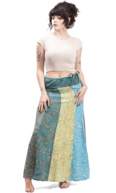 Spódnice typu sarong żółto-turkusowa