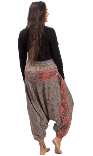 Ciepłe szarawary / Spodnie haremki BIHAR jasnobrązowy I.