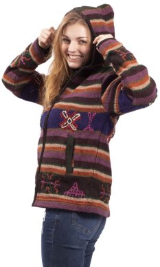 Kurtka dzianinowa BHUTAN fioletowa