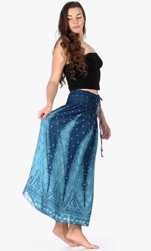 Długa spódnica / sukienka Peacock niebieski petrol