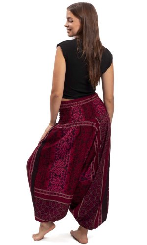 Harémové kalhoty / Sultánky THAI TRIBAL červené