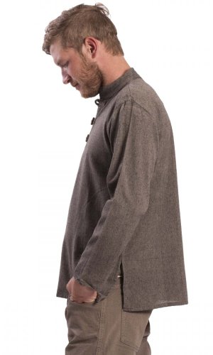 Koszula indyjska / ETNO KURTA brązowo-beżowa - Rozmiar: 2XL
