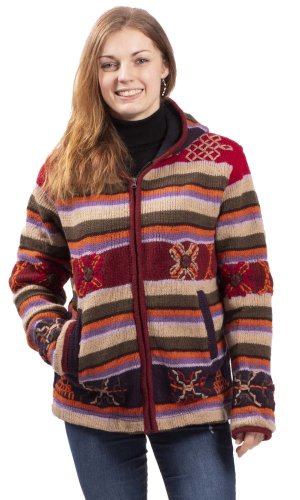 Kurtka dzianinowa BHUTAN czerwona