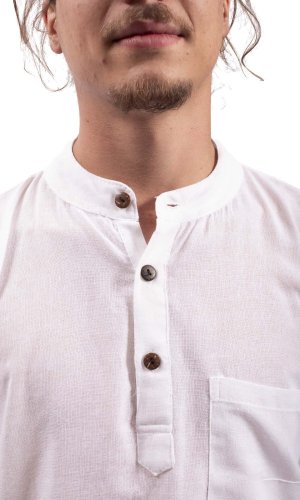 Koszula indyjska / ETNO KURTA biała - Rozmiar: 2XL