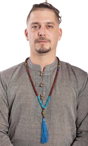 Meditační náhrdelník MALA modrý IV.
